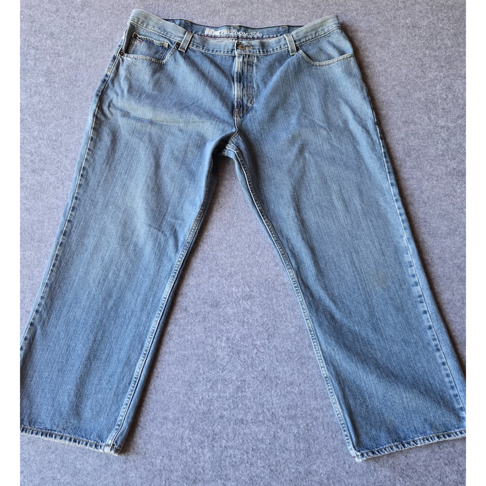 Vintage Tommy Hilfiger Men's Jeans 42x28 Blue Straight Leg Medium Wash